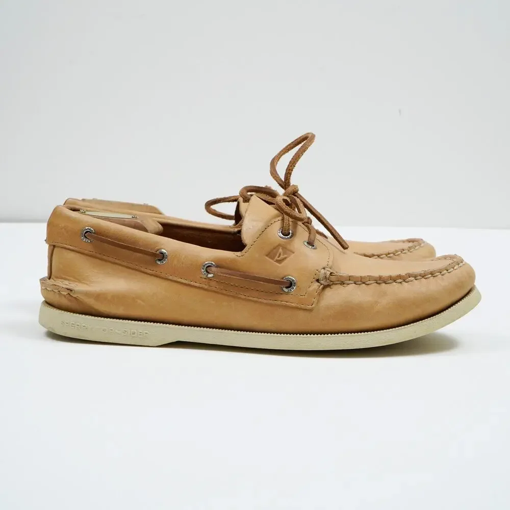 Sperry Authentic Original 2-Eye Boat Shoes Men's 10.5 Leather Tan Deck Shoes